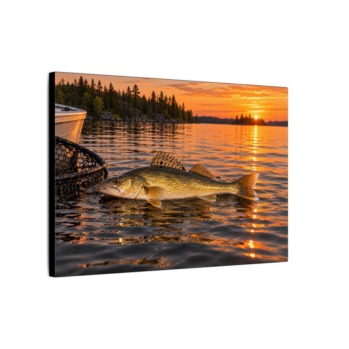 Boatside Golden Hour Walleye canvas side angle