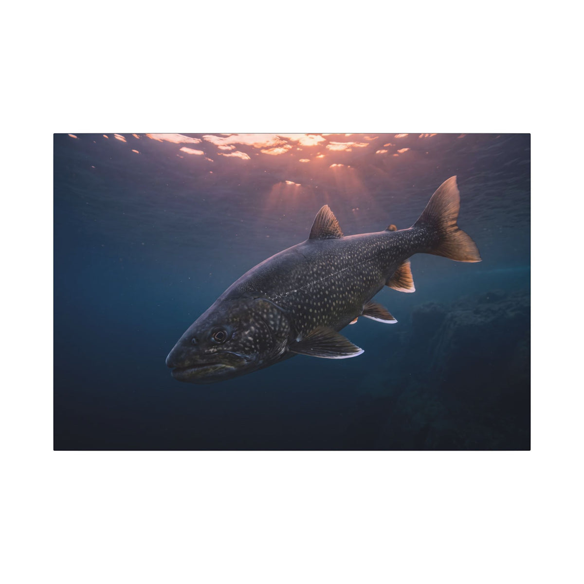 Twilight Rise Lake Trout canvas wall art, view 3