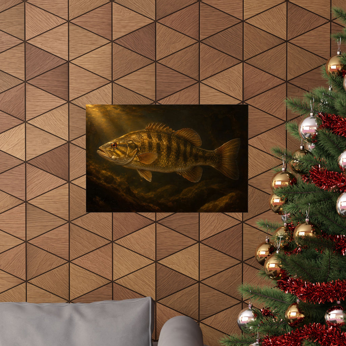 Old Master Lamplight Smallmouth Bass poster wall art, view 6
