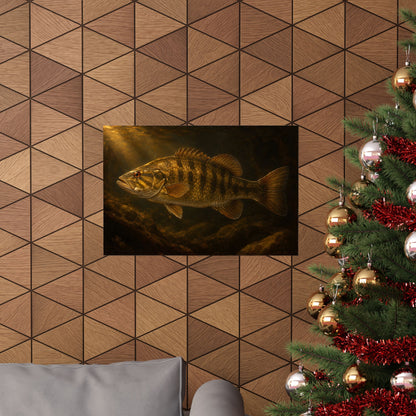 Old Master Lamplight Smallmouth Bass poster wall art, view 6