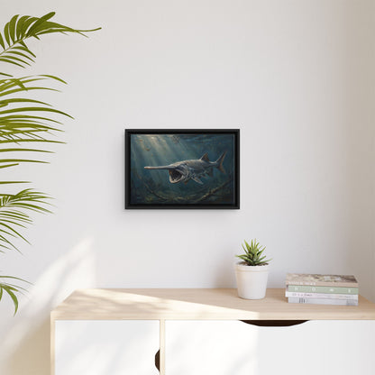 Paddlefish Filter Feed framed canvas wall art, view 5