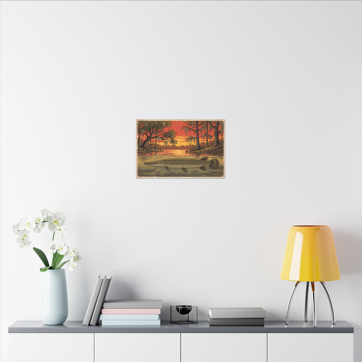 Alligator Gar Texas Sunset canvas wall art, view 6