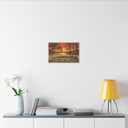 Alligator Gar Texas Sunset canvas wall art, view 6