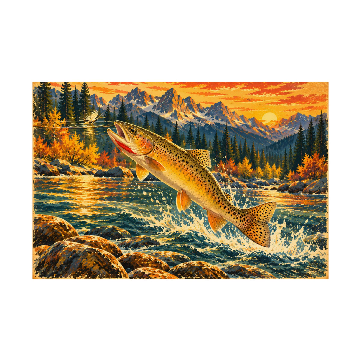 Idaho Wilderness Cutthroat Trout fishing poster close-up