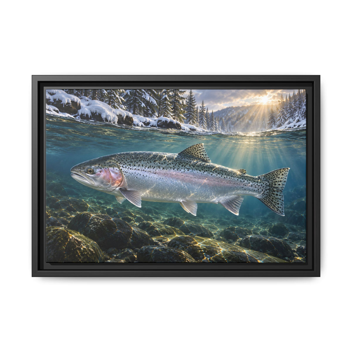 Steelhead Winter Run framed canvas wall art – photo 2