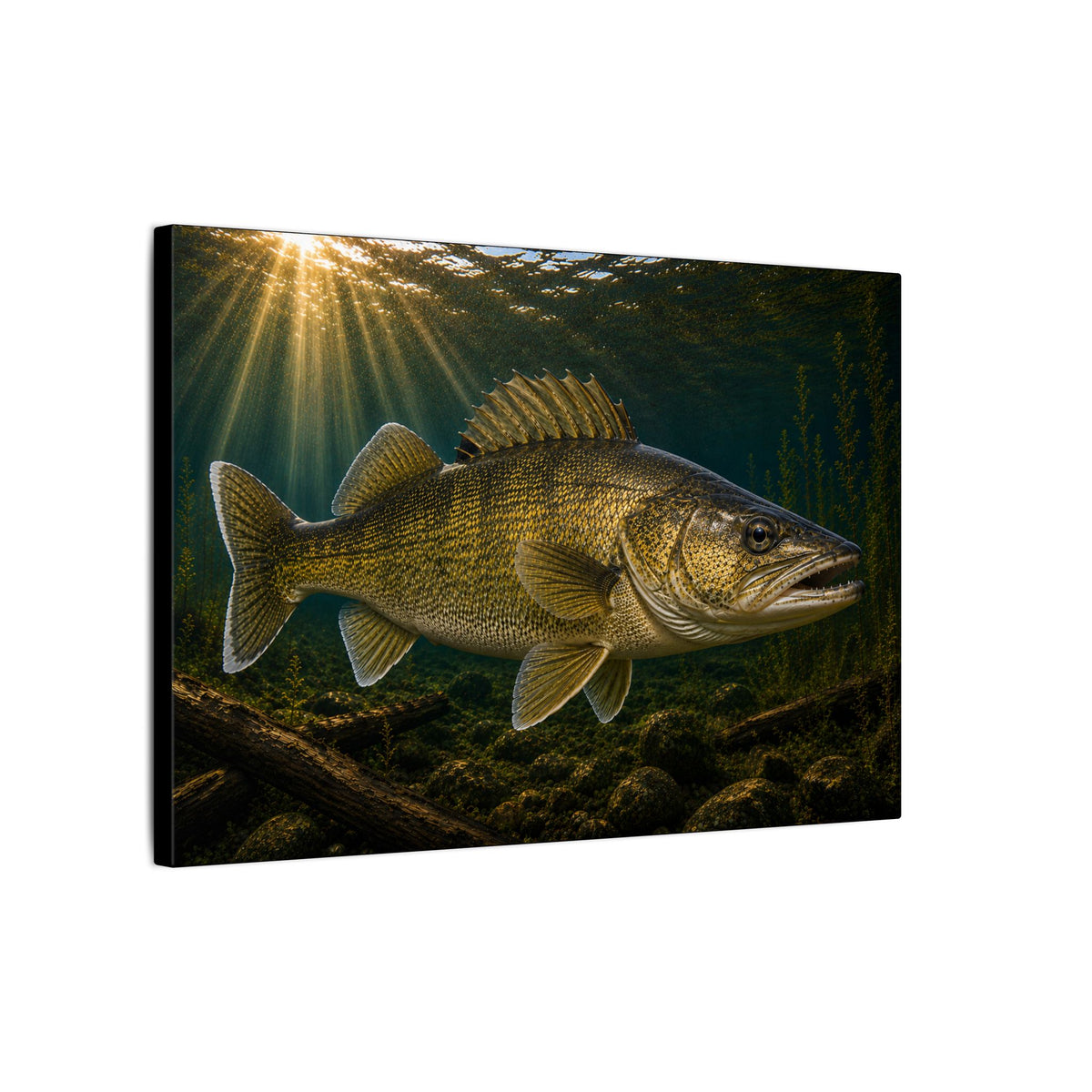 Golden Sunbeams Walleye canvas side angle