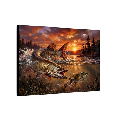 Sunset Muskie canvas side angle