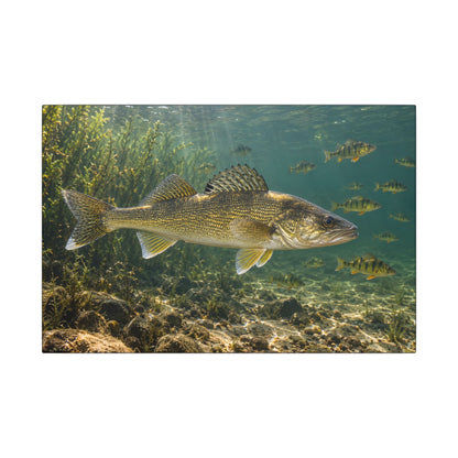 Perch School Ambush Walleye canvas, 18x12 size view