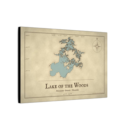 Lake of the Woods Vintage Map canvas wall art, view 4