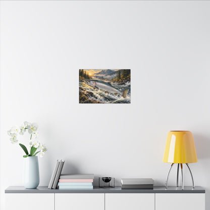 Silver Run Coho Salmon canvas in a home office