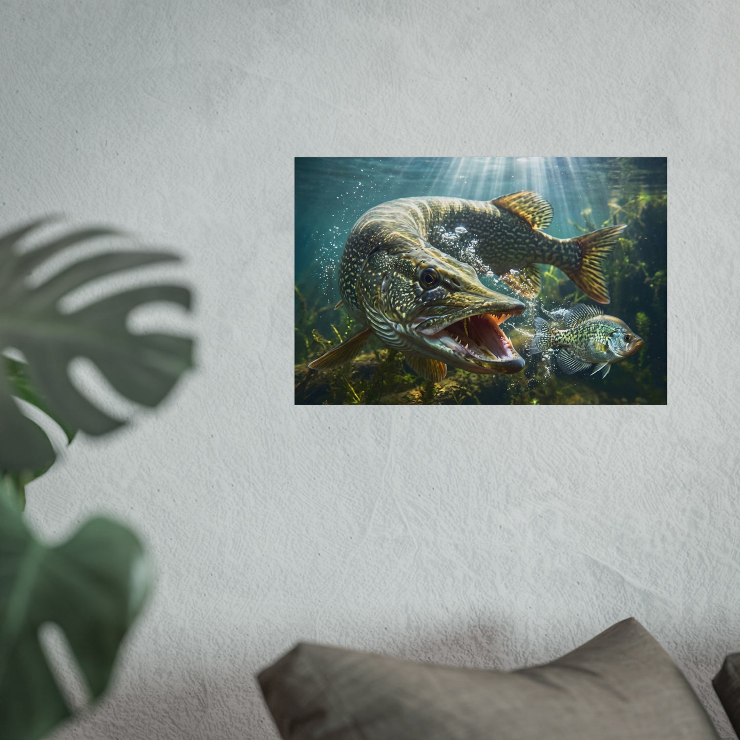 Northern Pike Predator Strike Fine Art Print — Museum-Quality Giclée for Anglers