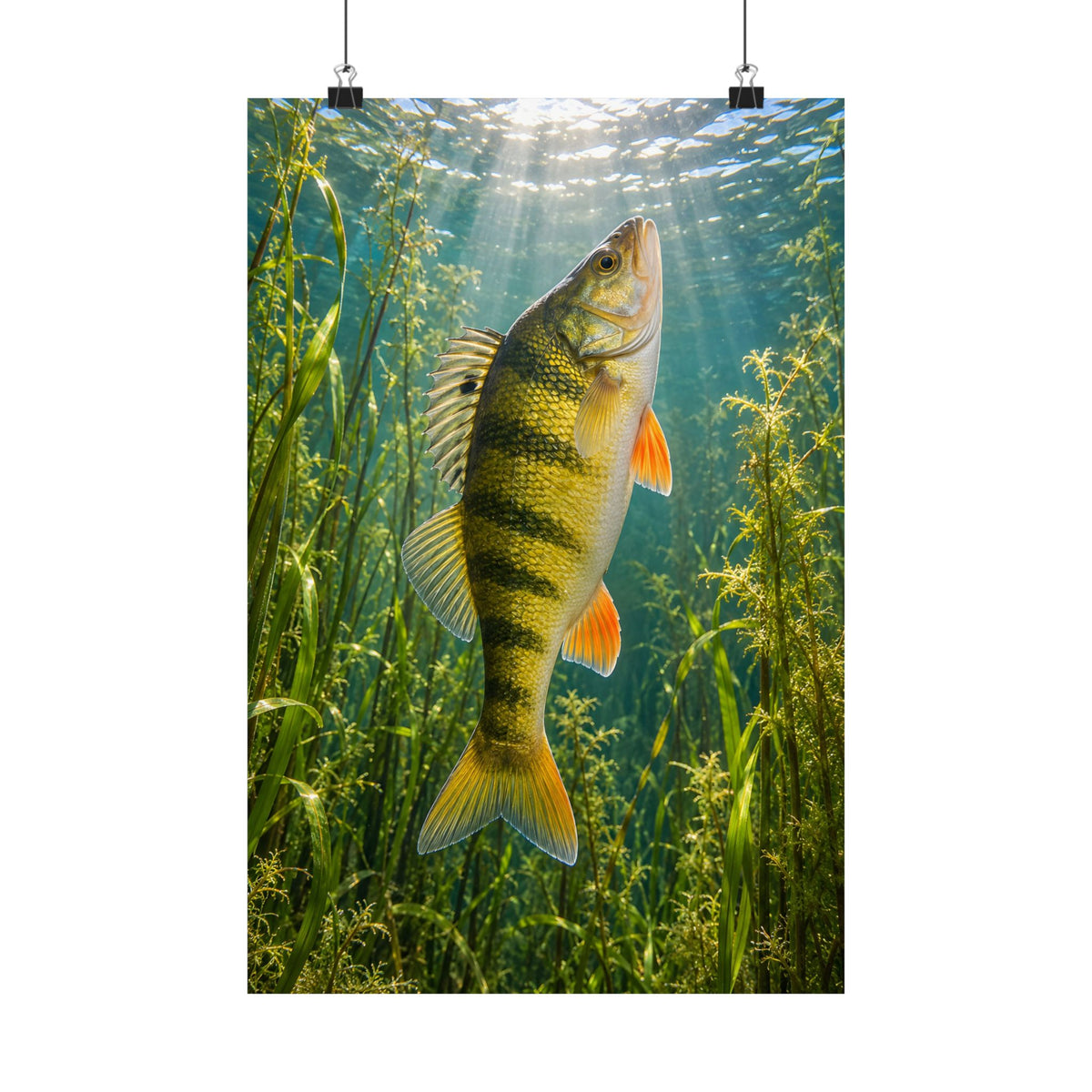 Rising Through the Weeds Yellow Perch poster wall art