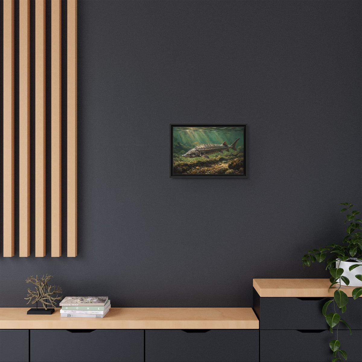 Lake Sturgeon Gravel Run framed canvas wall art, view 6