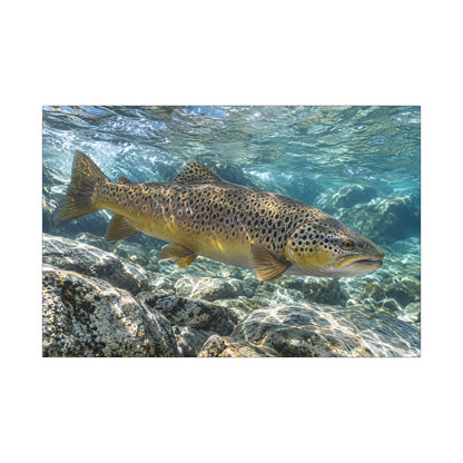 Emerald Undercut Brown Trout canvas wall art, view 3