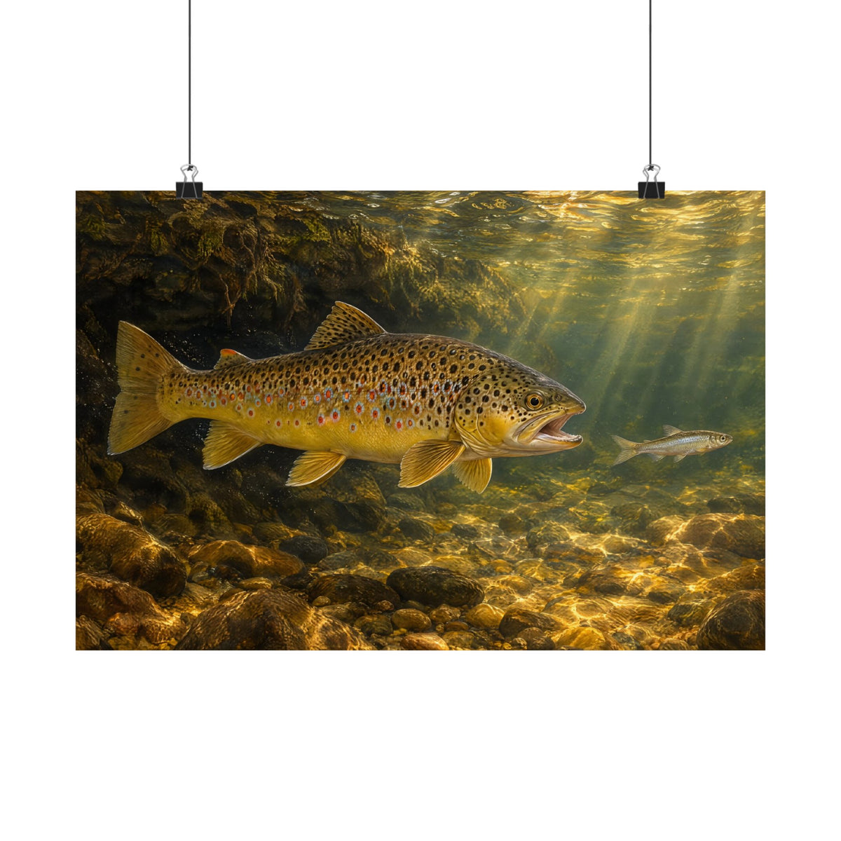 Streamer Chase Brown Trout poster wall art, 24x16 size view