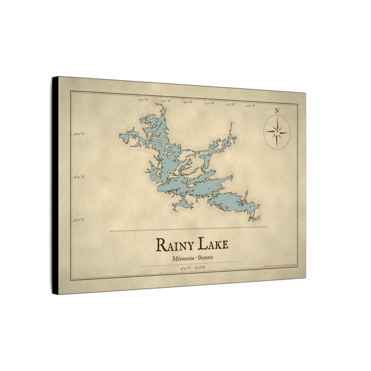 Rainy Lake Vintage Map canvas wall art, view 4