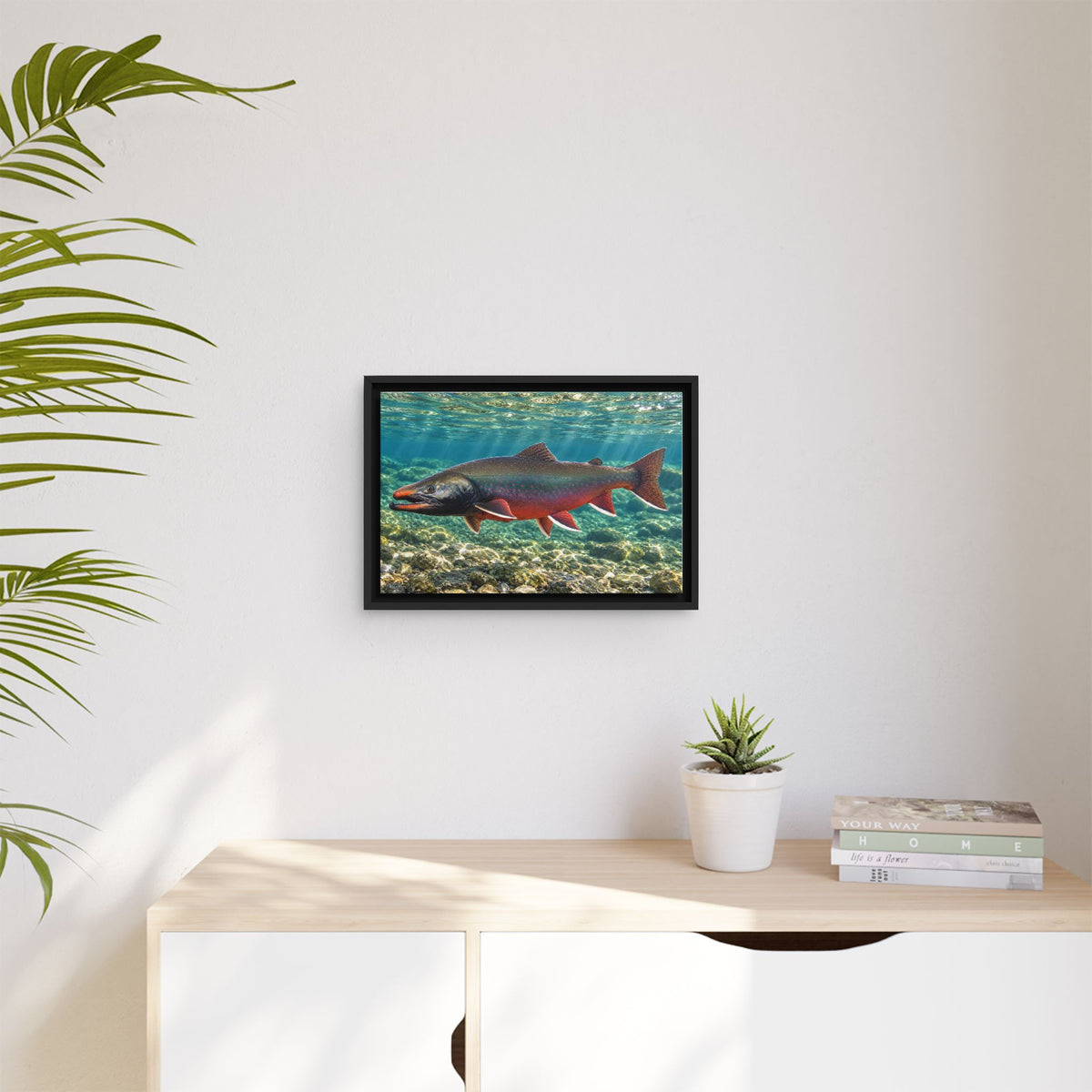 Sunlit Waters Dolly Varden framed canvas wall art, view 5
