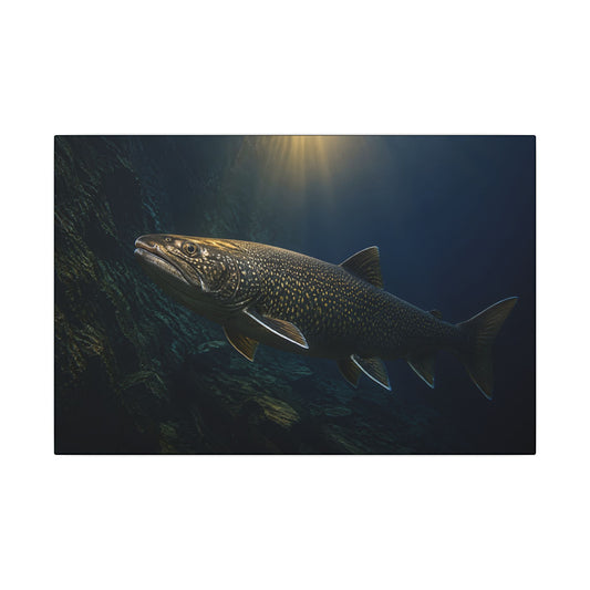 Deep Water Giant Lake Trout canvas wall art