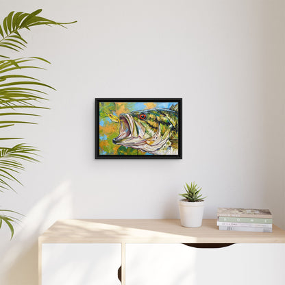 Legends Bold Close-Up Lily Pad Largemouth Bass framed canvas wall art, view 5