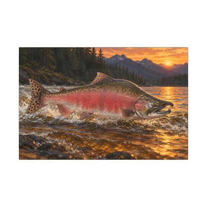 River Light Pink Salmon canvas wall art, view 2