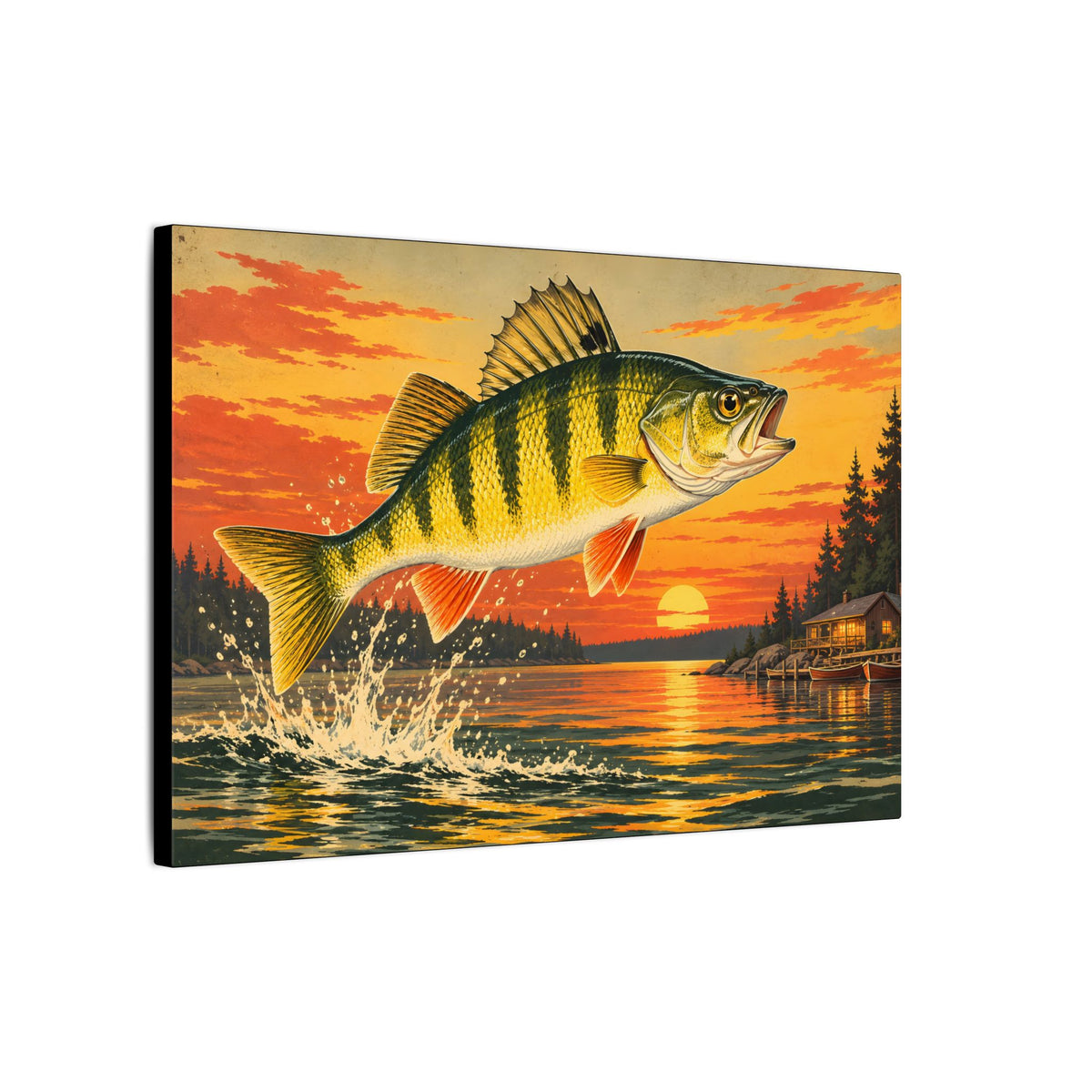 Sunset Leap Yellow Perch canvas wall art, view 4