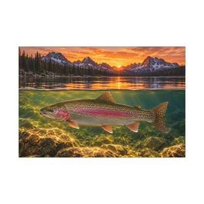 Alpine Over-Under Rainbow Trout canvas wall art – photo 3