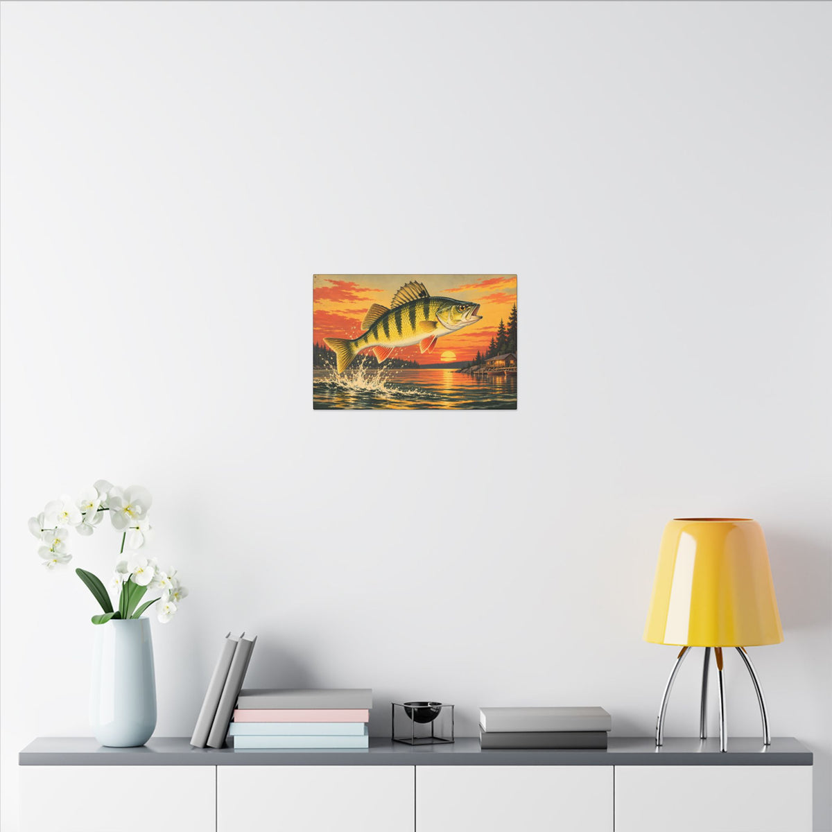 Sunset Leap Yellow Perch canvas wall art, view 6