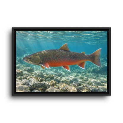 Arctic Ember Dolly Varden framed canvas wall art, view 2
