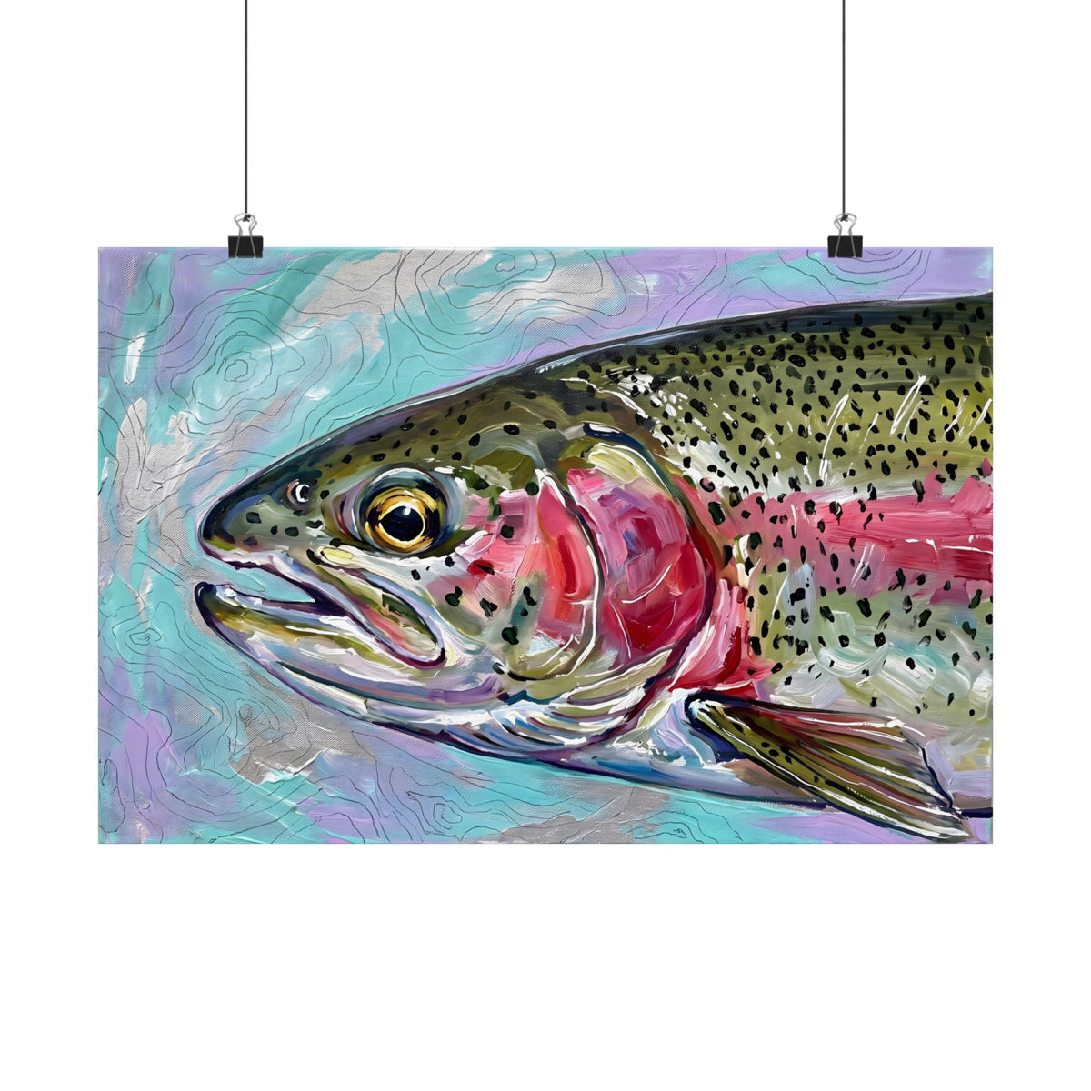 Legends Bold Close-Up River Rainbow Trout poster wall art, view 2