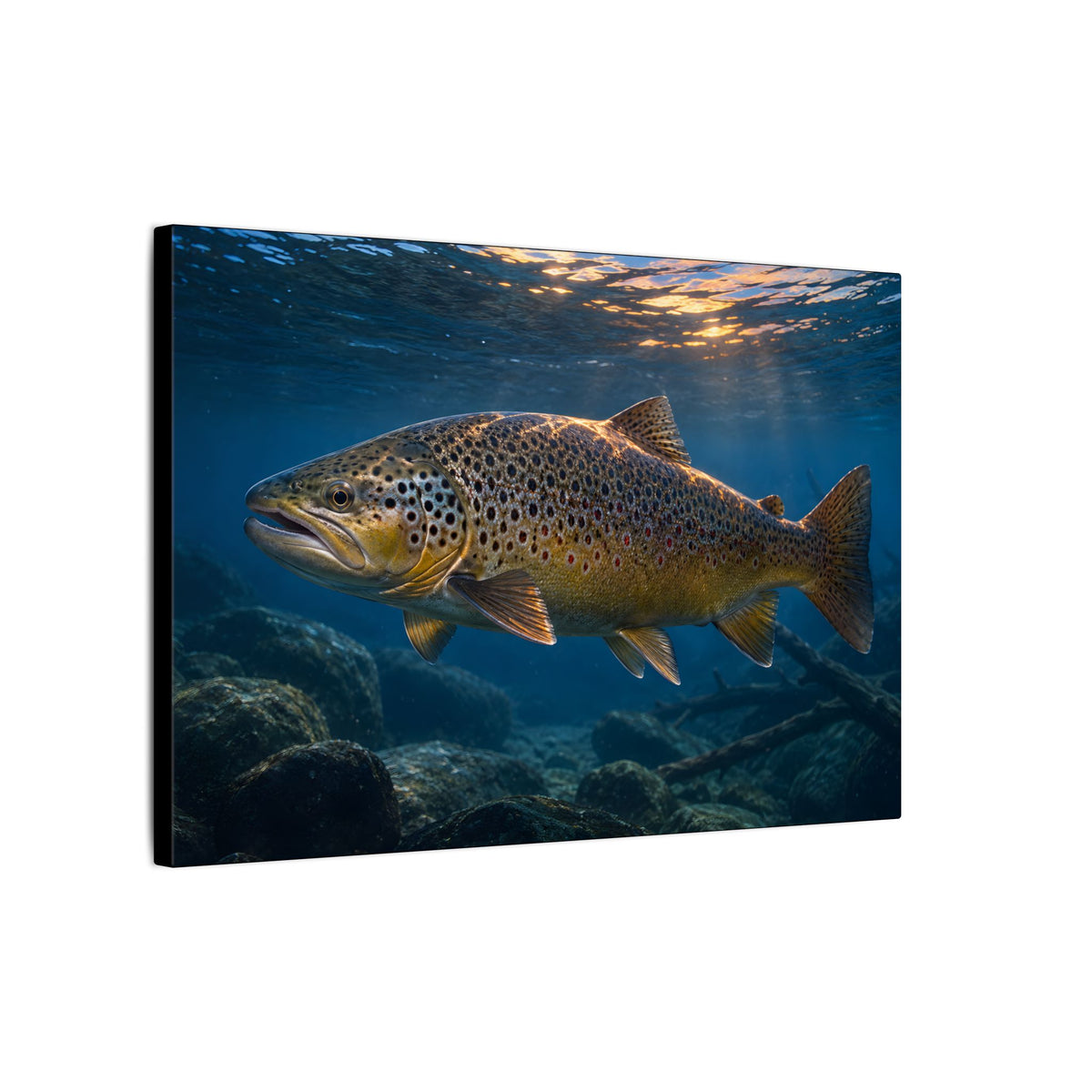 Sunset Depths Brown Trout canvas wall art, view 4