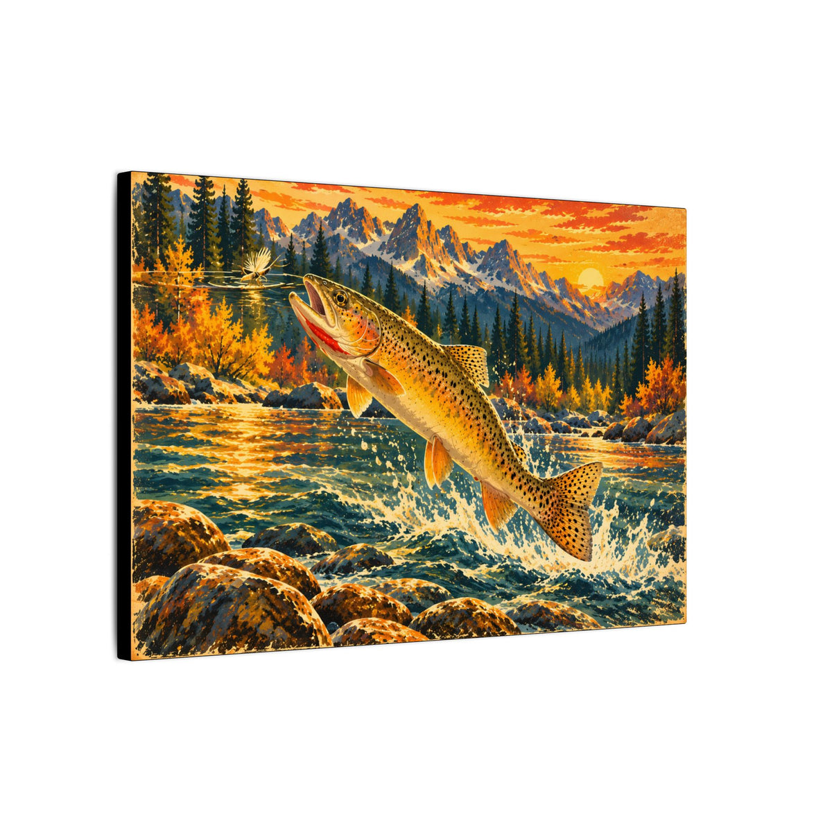Idaho Wilderness Cutthroat Trout canvas, side angle