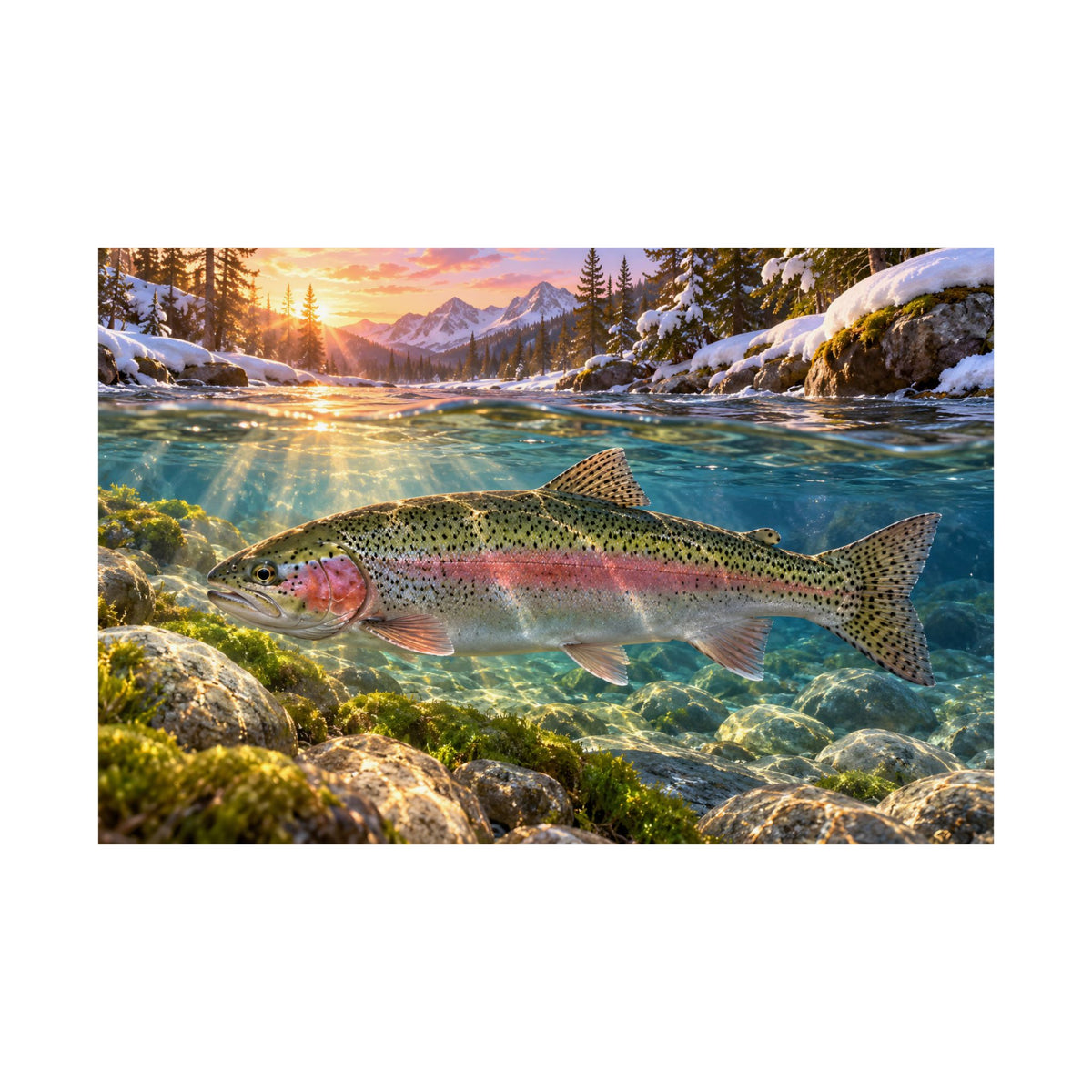 Snowmelt Sunrise Rainbow Trout poster wall art – photo 4