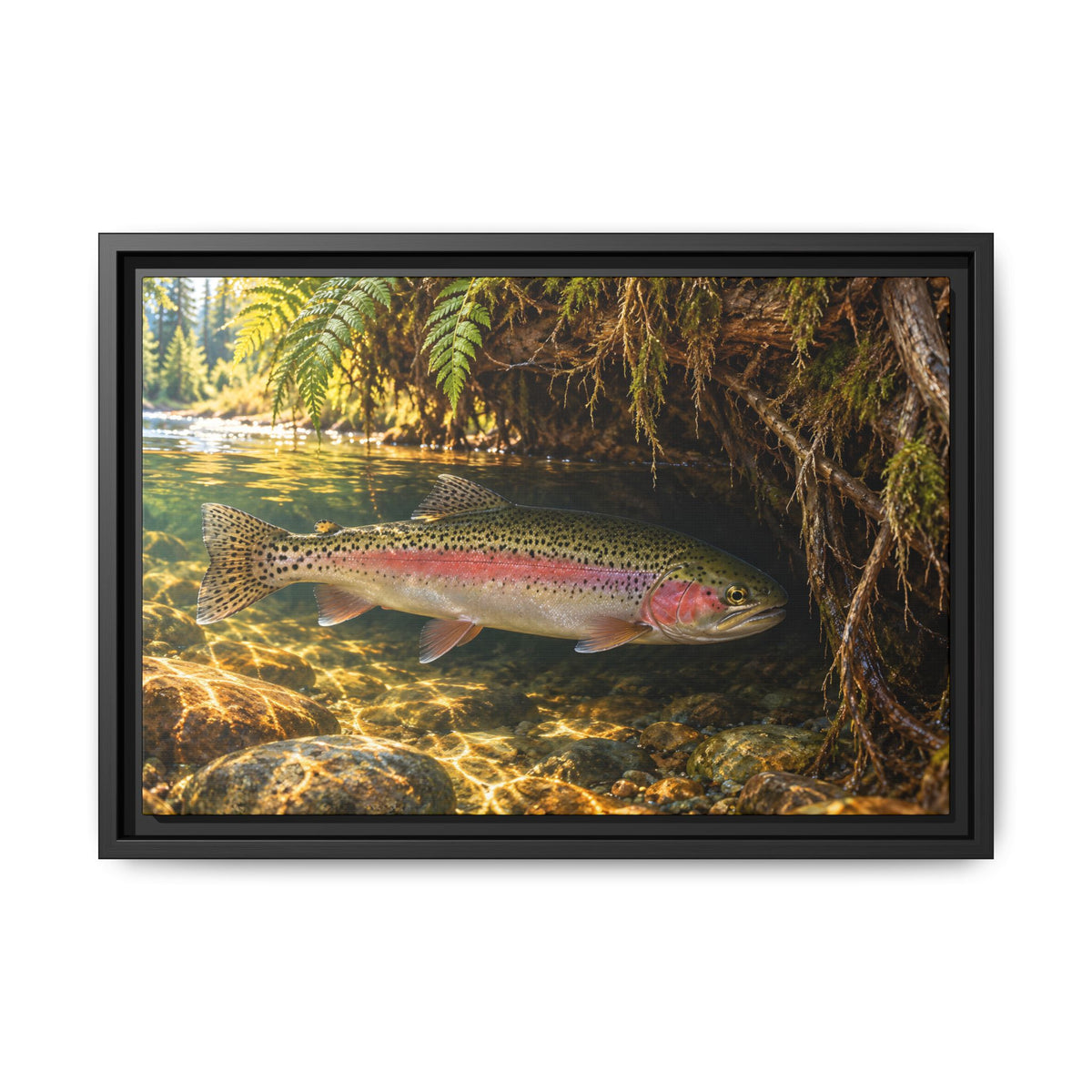 Cedar Cutbank Rainbow Trout framed canvas wall art – photo 2