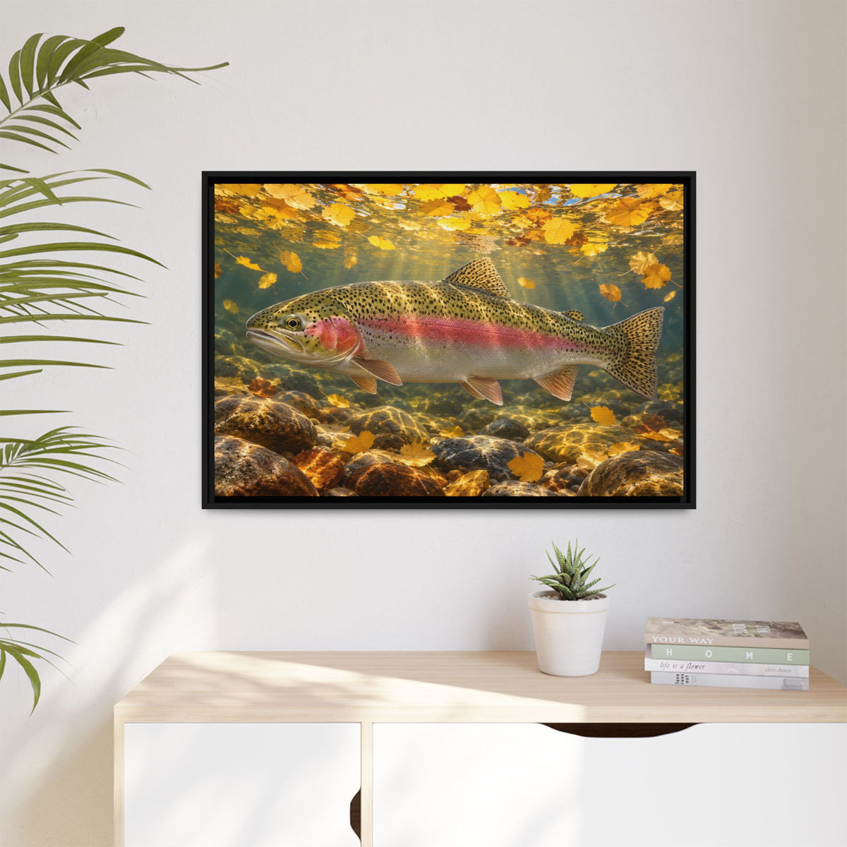 Aspen Gold Rainbow Trout framed canvas wall art – photo 5