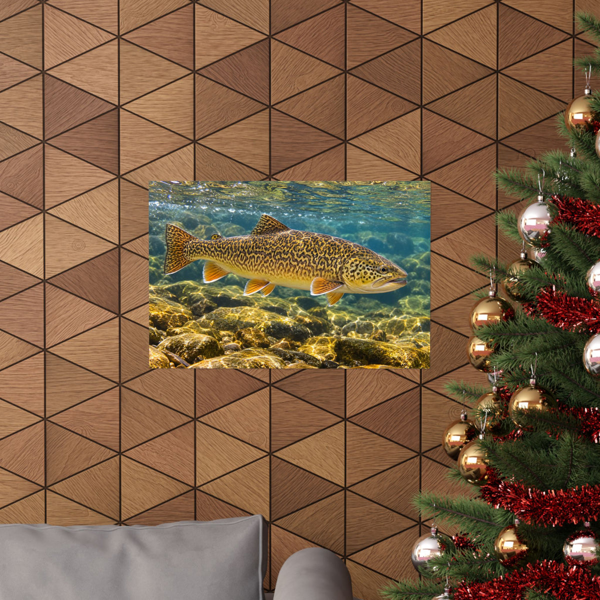 Sunlit Riffle Tiger Trout poster wall art, view 6
