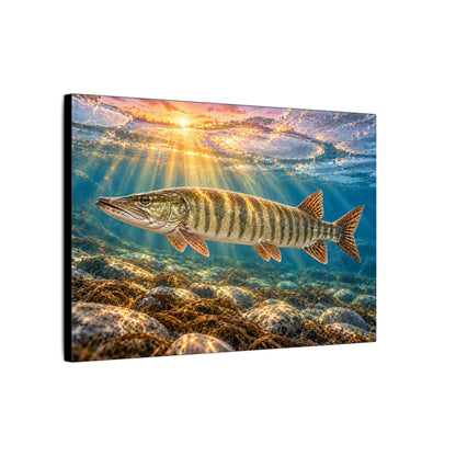 Ice-Out Sunrise Muskie Canvas wall art, view 4