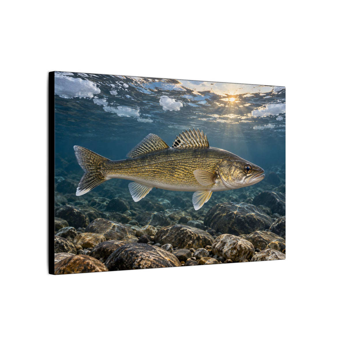 Ice-Out Spawning Run Walleye canvas side angle