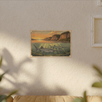 Paddlefish Below the Bluffs canvas wall art, view 5