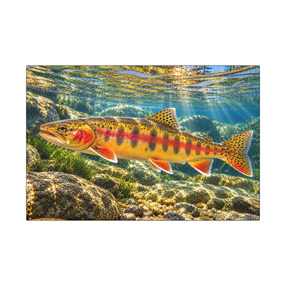 Sunlit Mountain Stream Golden Trout canvas wall art