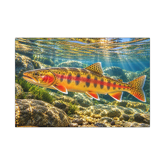 Sunlit Mountain Stream Golden Trout canvas wall art