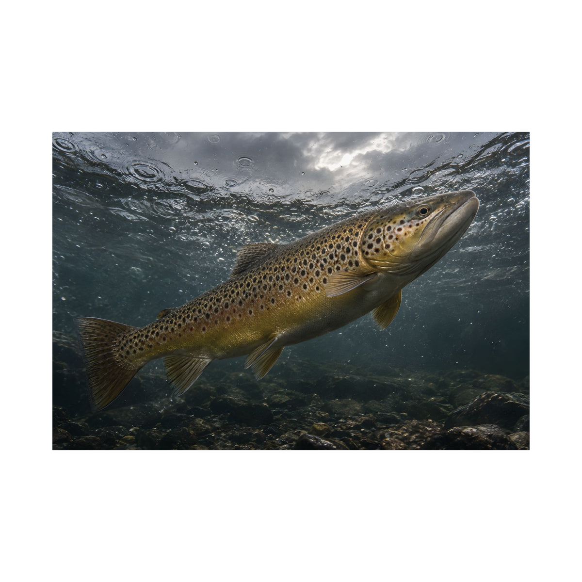 Rainwater Rise Brown Trout poster wall art, view 4