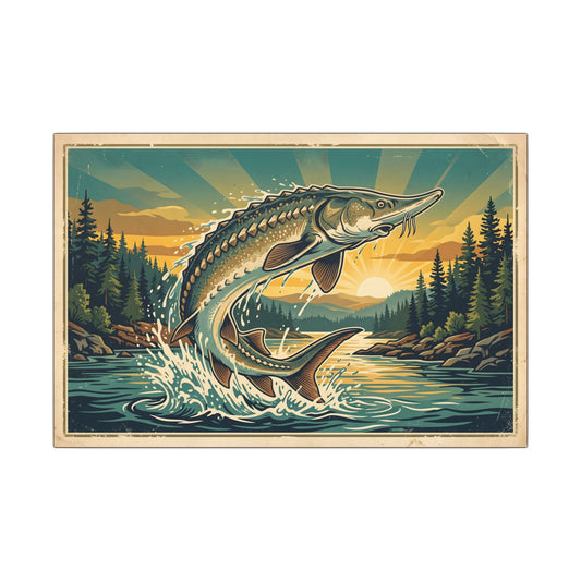 Sturgeon Sunrise Breach canvas wall art