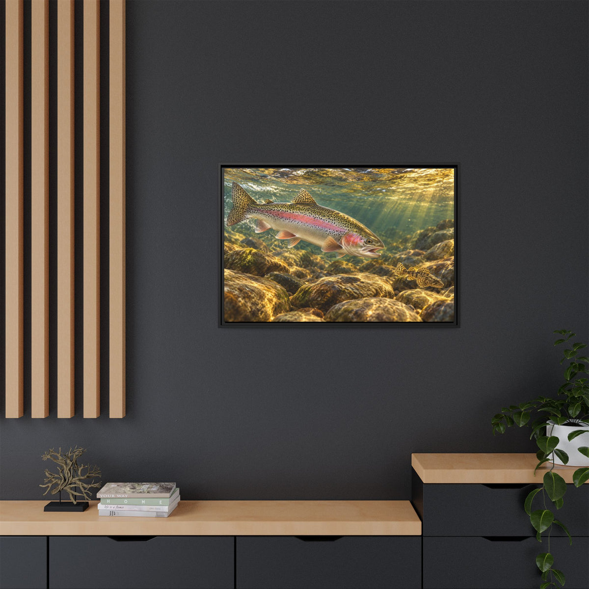 Sculpin Chase Rainbow Trout framed canvas wall art – photo 6