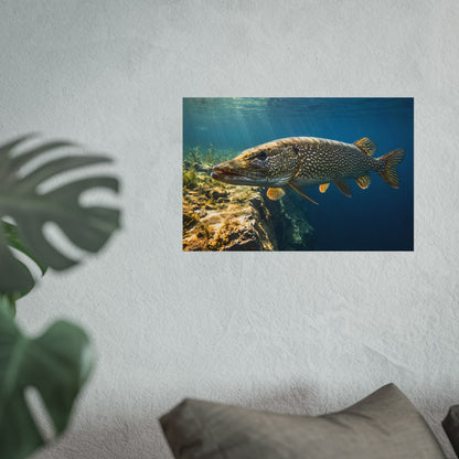 Northern Pike Deep Water Cruise Fine Art Print — Museum-Quality Giclée for Anglers