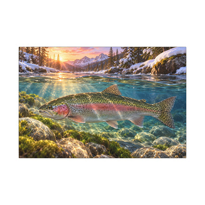 Snowmelt Sunrise Rainbow Trout canvas wall art – photo 2