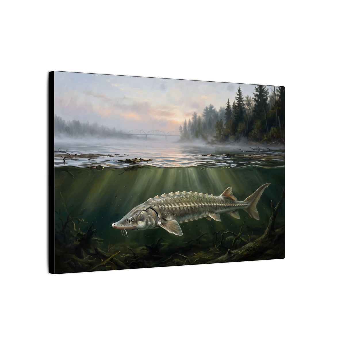 Sturgeon Dawn River canvas wall art, view 4