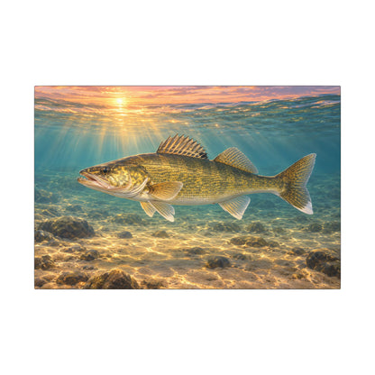Underwater Walleye canvas wall art, view 2