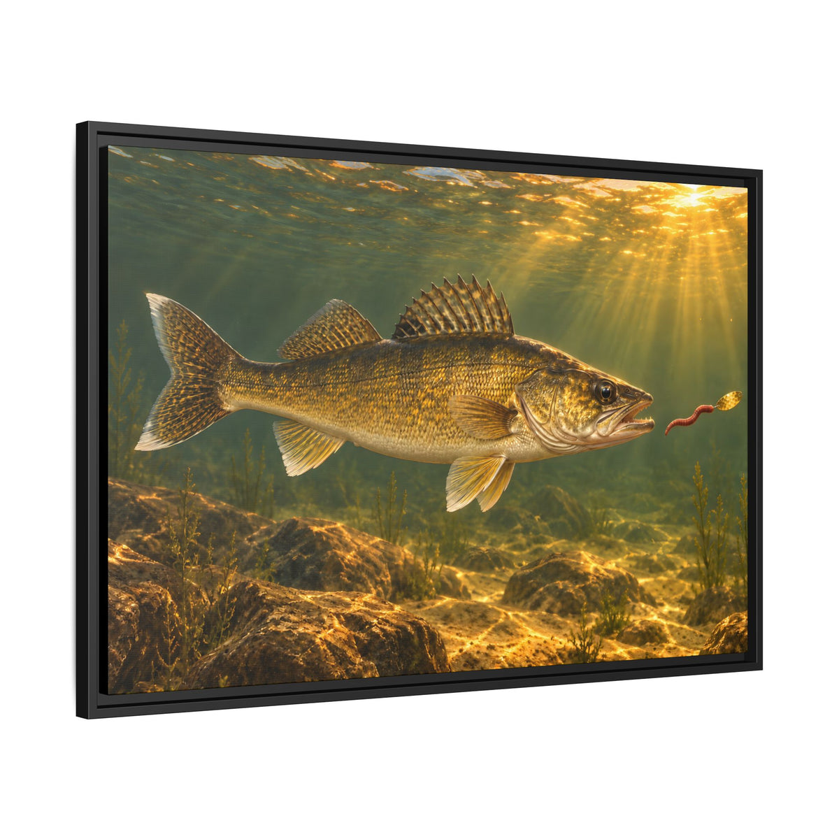 Crawler Harness Strike Walleye framed canvas side angle