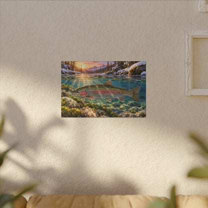 Snowmelt Sunrise Rainbow Trout canvas wall art – photo 5