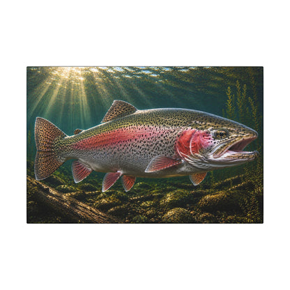 Mountain Stream Rainbow Trout canvas wall art